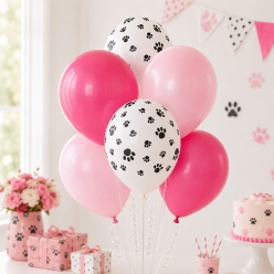 Hot Pink, Pink, & Paw Print 12